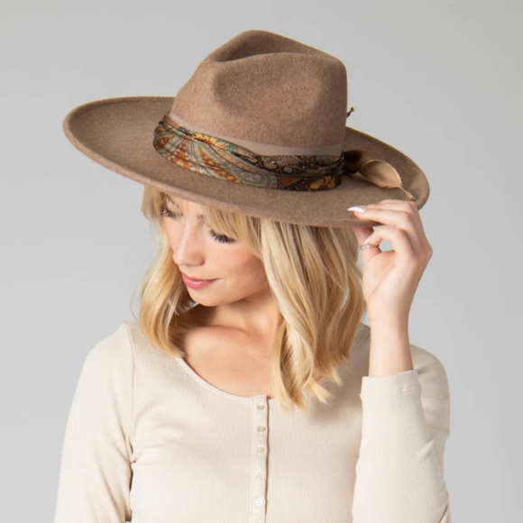 Bandana Cover Band Wool Felt Fedora - Picture 2 of 12